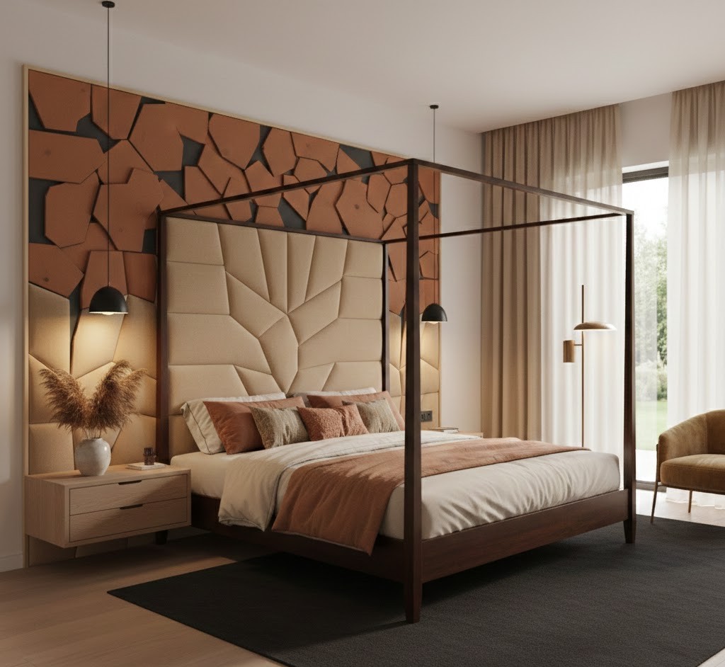 Slaapkamer met panelen