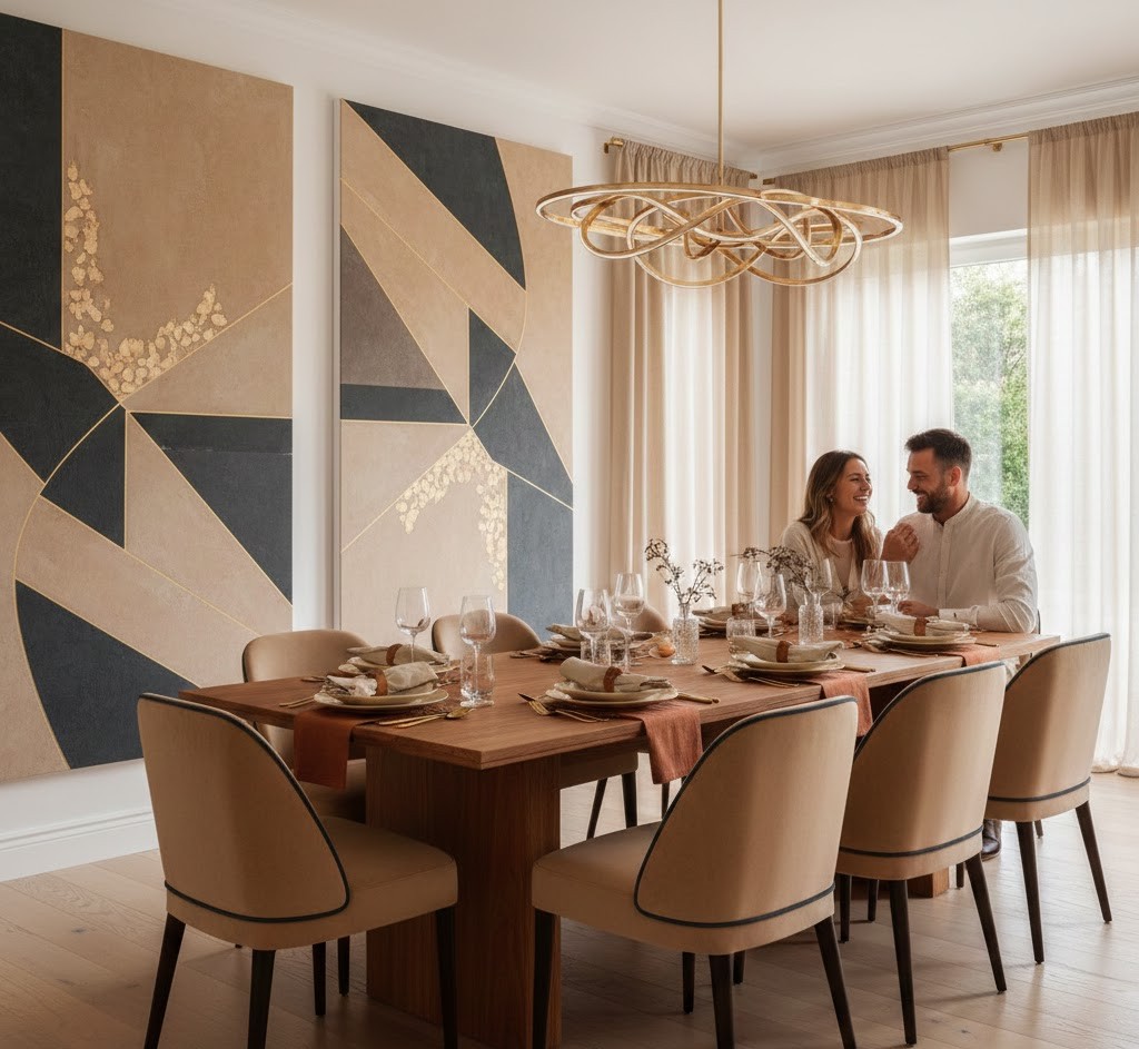 Eetkamer met panelen